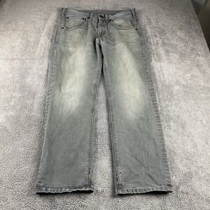Levis Relaxed Straight Jeans Mens 34x30 Gray Mid Rise